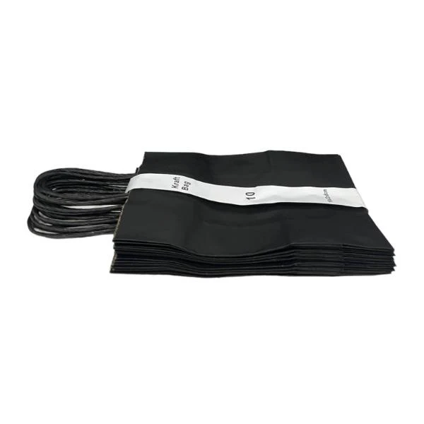 10 Pack Black Kraft Bag - 16cm x 22cm x 8cm - Image 2