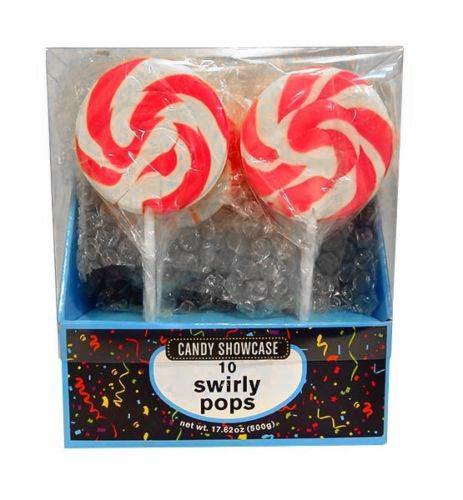 10 Pack Pink & White Swirl Lollipops
