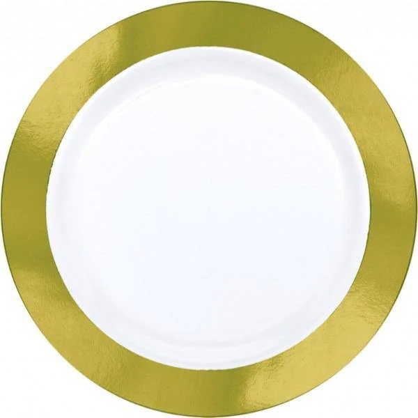 10 Pack Premium Gold Border Plates - 25cm - Image 2