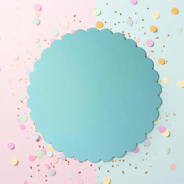 Pastel Blue Scalloped Cake Board - 25cm - Image 3