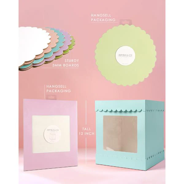 Pastel Blue Scalloped Cake Board - 25cm - Image 6