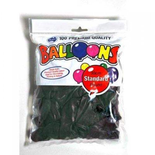100 Pack Black Latex Balloons - 30cm