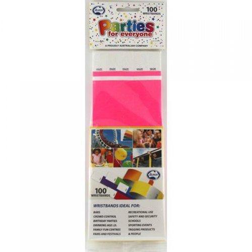 100 Pack Hot Pink Wristbands