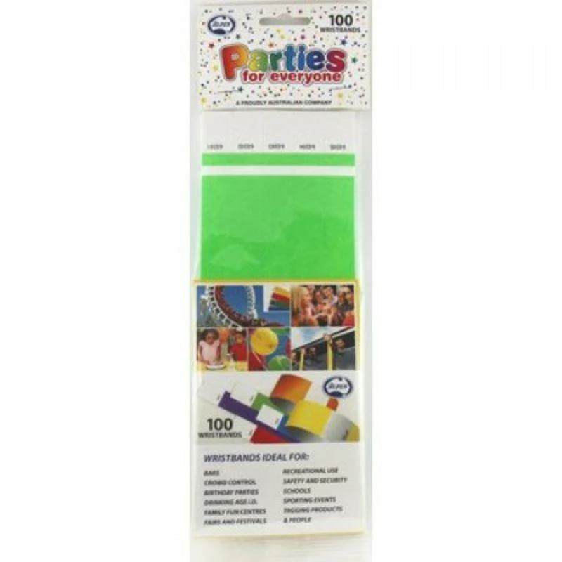 100 Pack Lime Wristband