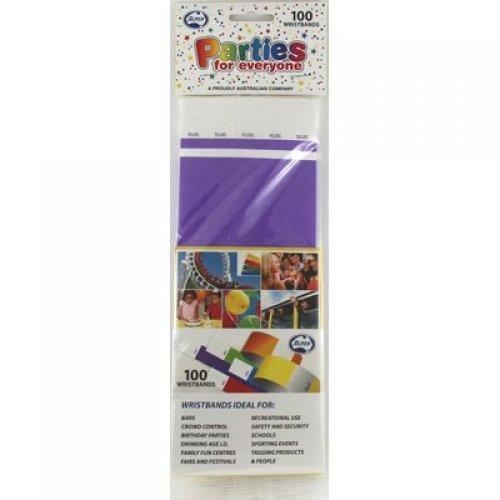 100 Pack Purple Wristbands