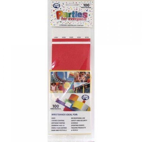 100 Pack Red Wristbands