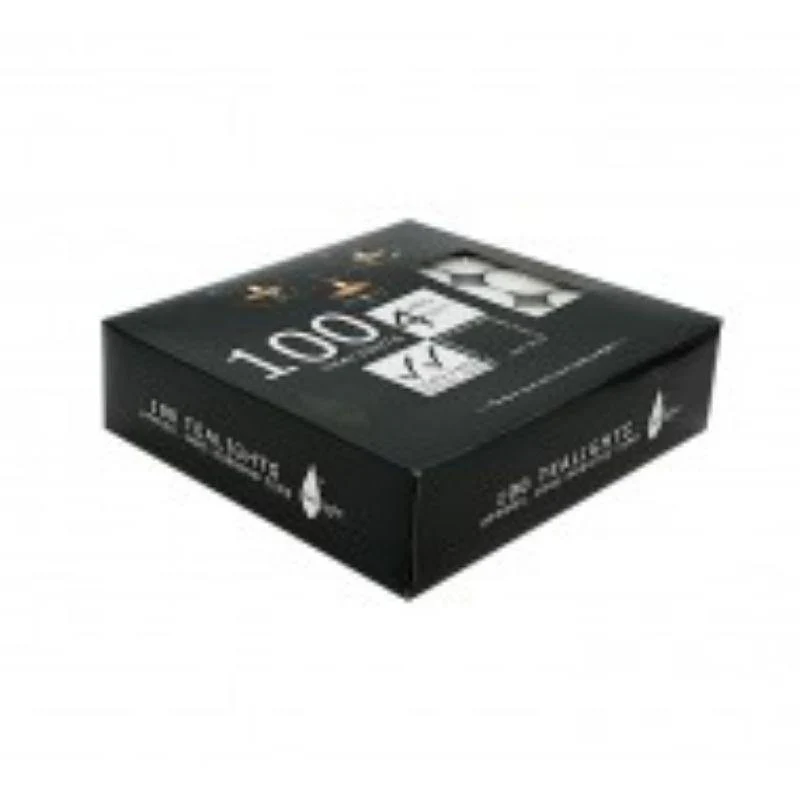 100 Pack T-Lite Candles in Black Box - 4hrs