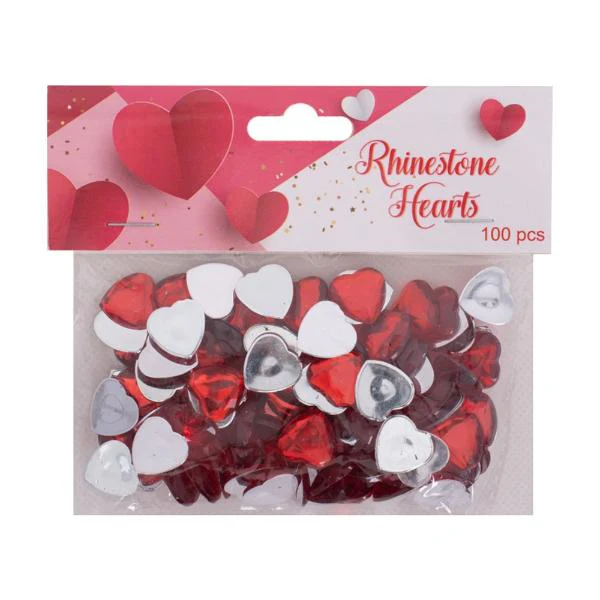 100 Pack Rhinestone Hearts - Image 2