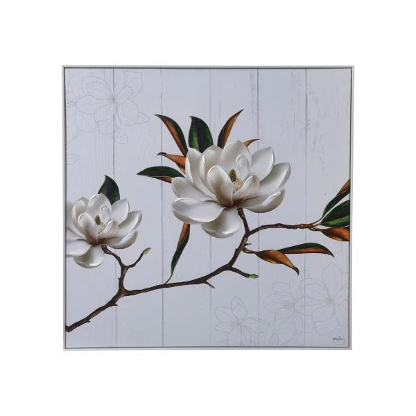 Magnolia 30% Touch Up By Kelly Lane Framed Canvas - 100cm x 100cm