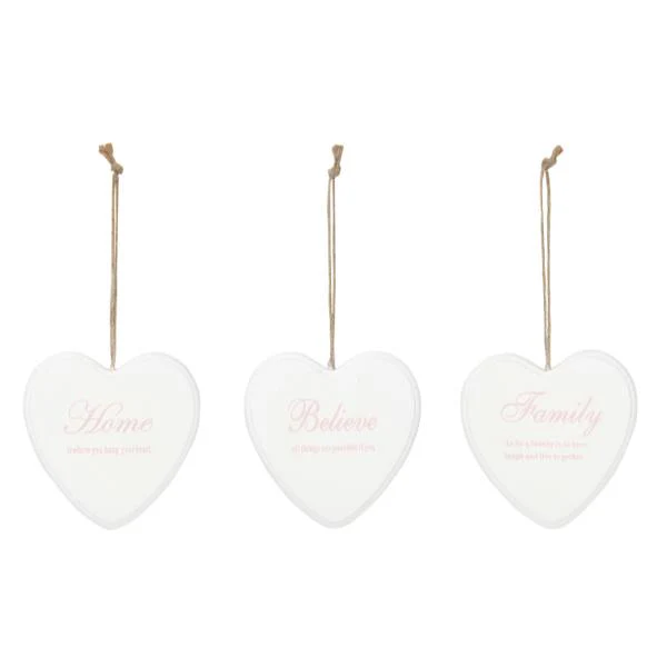 Inspirational Words Hanging Heart - 10cm