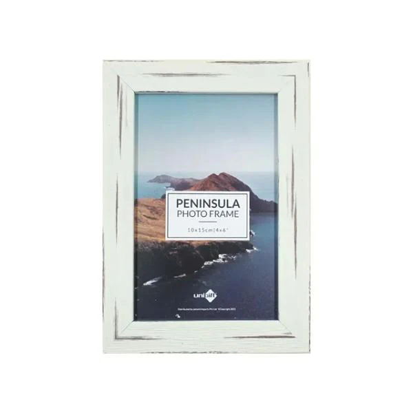 Distressed White Peninsula Frame - 10cm x 15cm