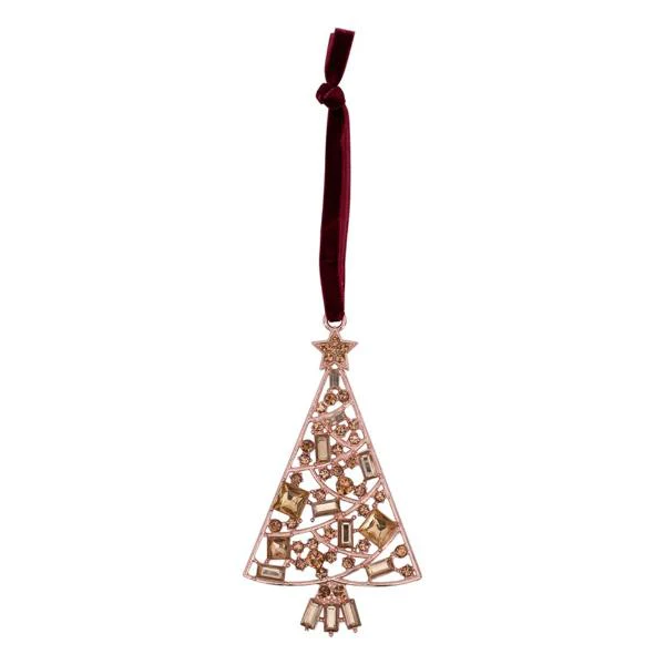 Amber Crystal Tree Ornament - 11cm