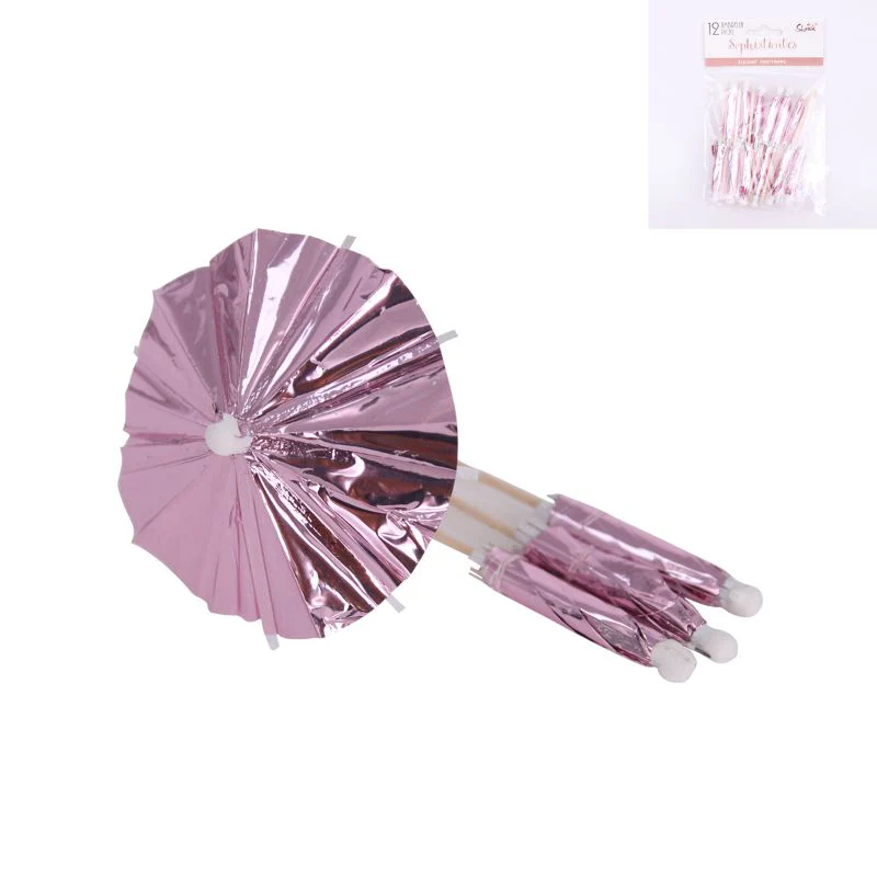 12 Pack Rose Gold Umbrella Pick