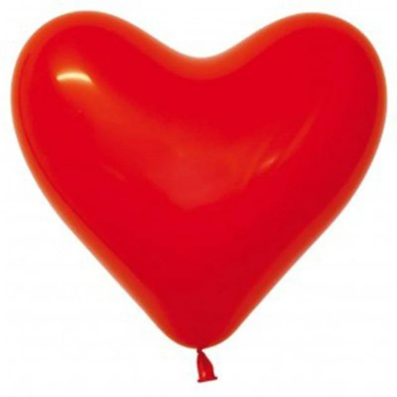 12 Pack Fashion Red Heart Sempertex Balloons - 28cm