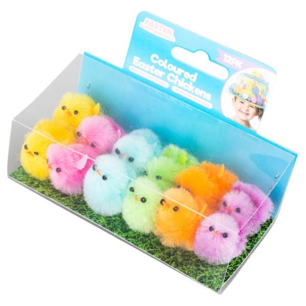 12 Pack Small Coloured Easter Chicken - 3cm - Image 3