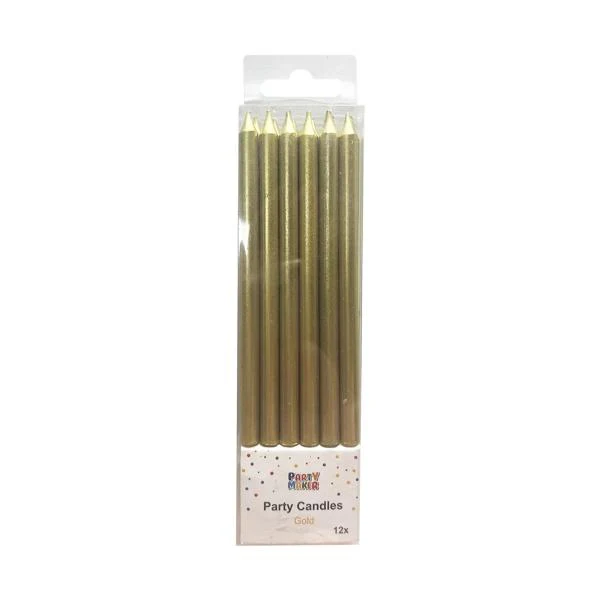 12 Pcs Metallic Candle with Holder - Gold - Image 5