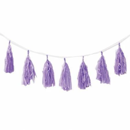 12 Piece Lilac Tassel Garland - 300cm