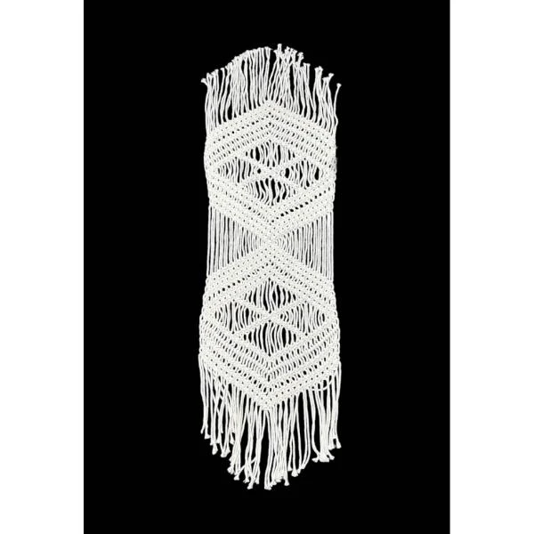 White Macrame Table Runner - 120cm x 25cm - Image 3