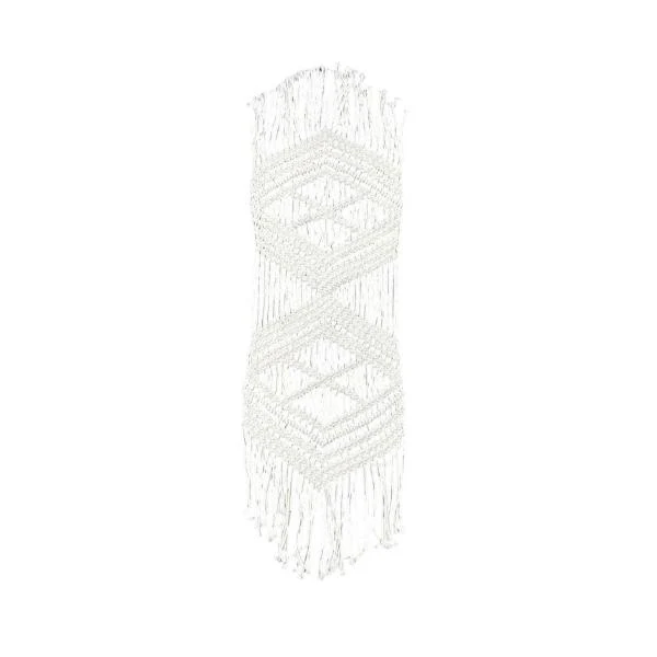 White Macrame Table Runner - 120cm x 25cm - Image 4
