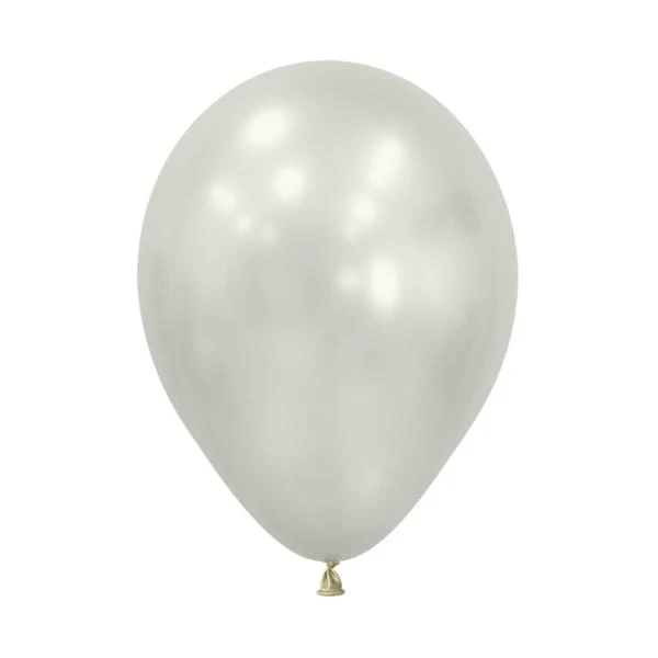 50 Pack Sempertex Silk Oyster White Latex Balloons - 12cm