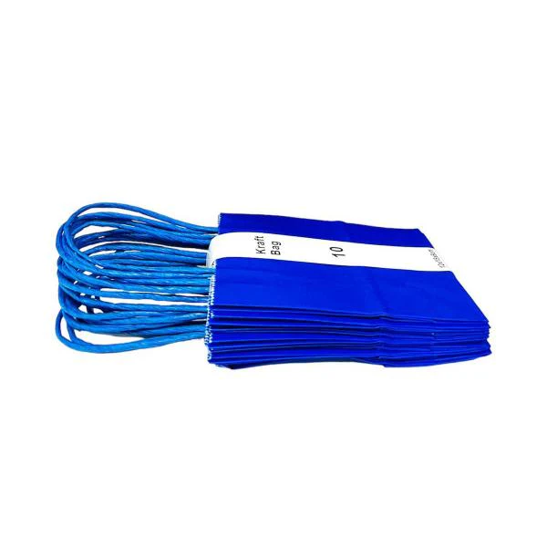 10 Pack Royal Blue Kraft Bag - 12cm x 15cm x 6cm - Image 2