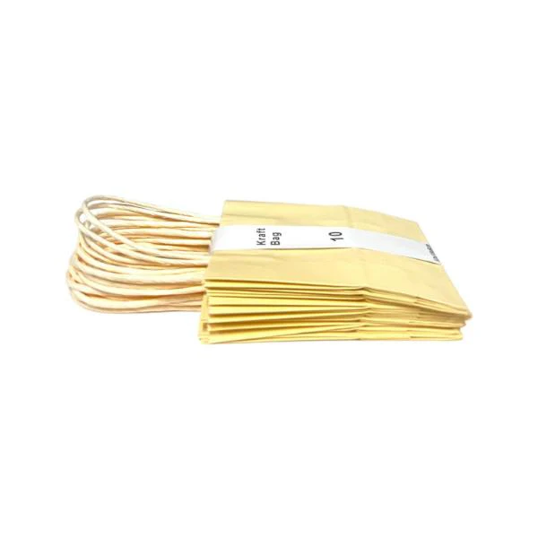 10 Pack Pastel Orange Kraft Bag - 12cm x 15cm x 6cm - Image 2