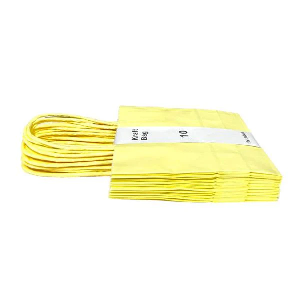 10 Pack Yellow Kraft Bag - 12cm x 15cm x 6cm - Image 2