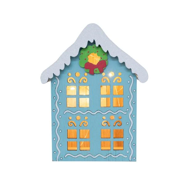 Blue Candy House Light Up - 12cm x 16cm x 8cm