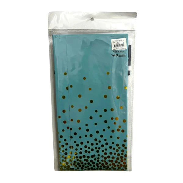 Blue Foil Table Cloth With Gold Dots - 137cm x 183cm - Image 2
