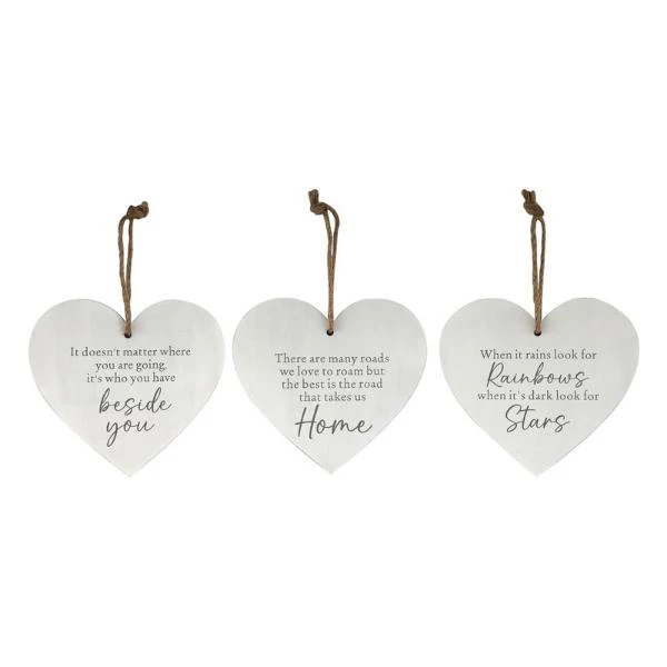 Heart Hanging Plaque With Inspirational Affirmation - 13cm