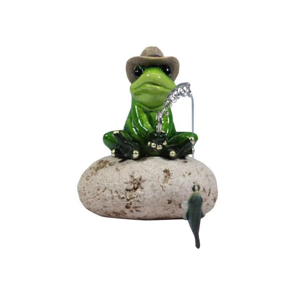 Finishing Frog On Rock - 14cm
