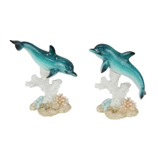 Dolphin On Coral Finish - 15cm