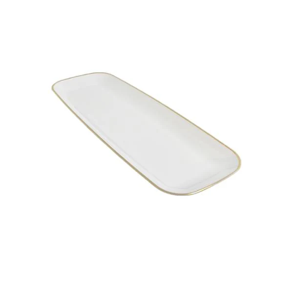 Gold Rim Rectangle Platter - 38cm
