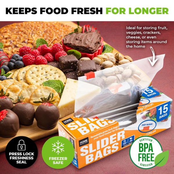 15 Pack Slider Bags - 17cm x 20cm - Image 3