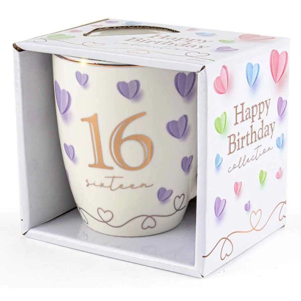 Sweet 16th Happy Birthday Heart Mug - 350ml - Image 2