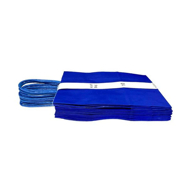 10 Pack Royal Blue Kraft Bag - 16cm x 22cm x 8cm - Image 2