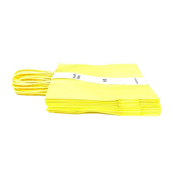 10 Pack Yellow Kraft Bag - 16cm x 22cm x 8cm - Image 2