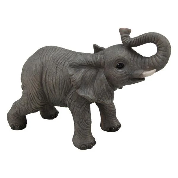 Standing Elephant With Trunk Up - 17cm