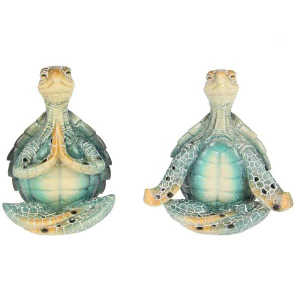 Marble Finish Turtle In Meditating Pose - 17cm