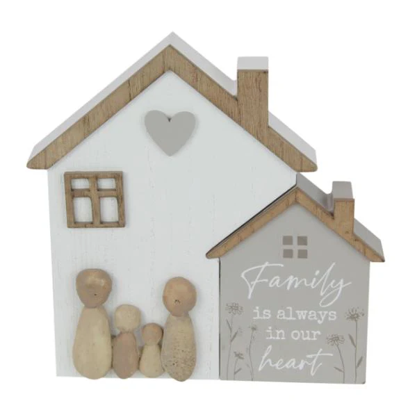 Family House Plaque With Rock Family - 18cm