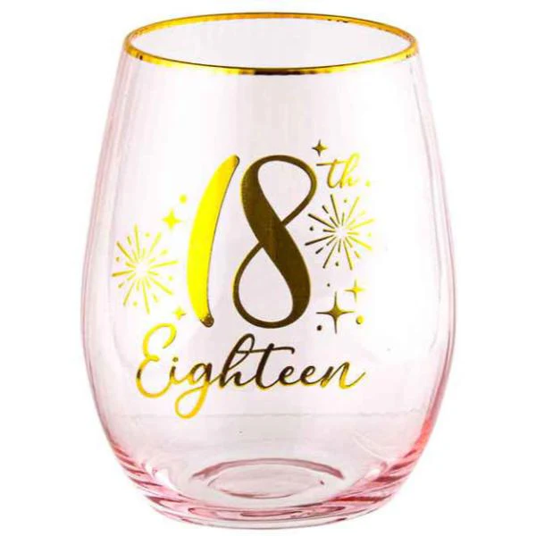 18th Fluted Pink Stemless Glass - 600ml