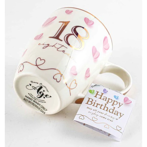 Sweet 18th Happy Birthday Heart Mug - 350ml - Image 2