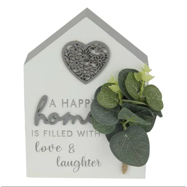Greenery Home Plaque - 18cm x 13cm