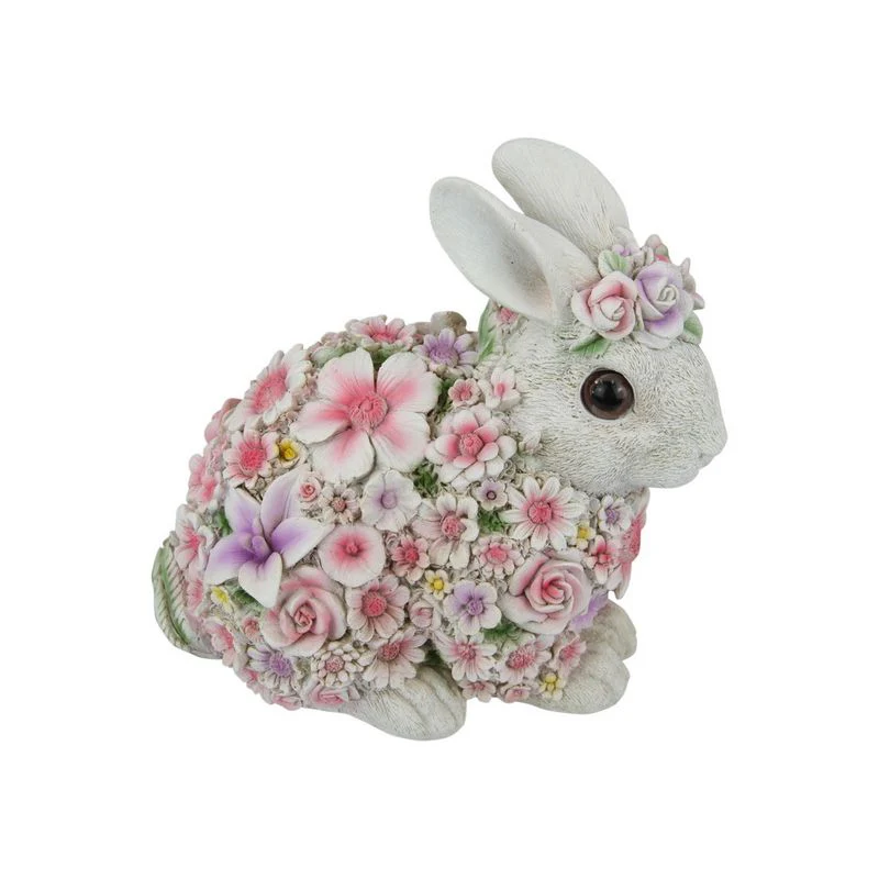 Floral Sitting Bunny Rabbit - 19cm