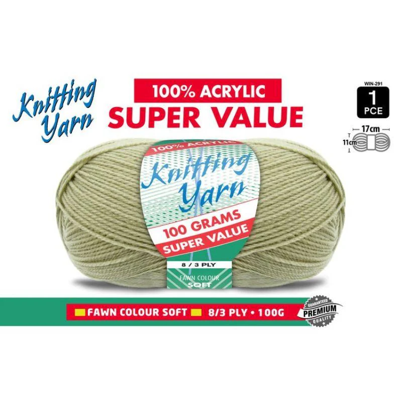 Fawn Knitting Yarn 8 Ply - 100g