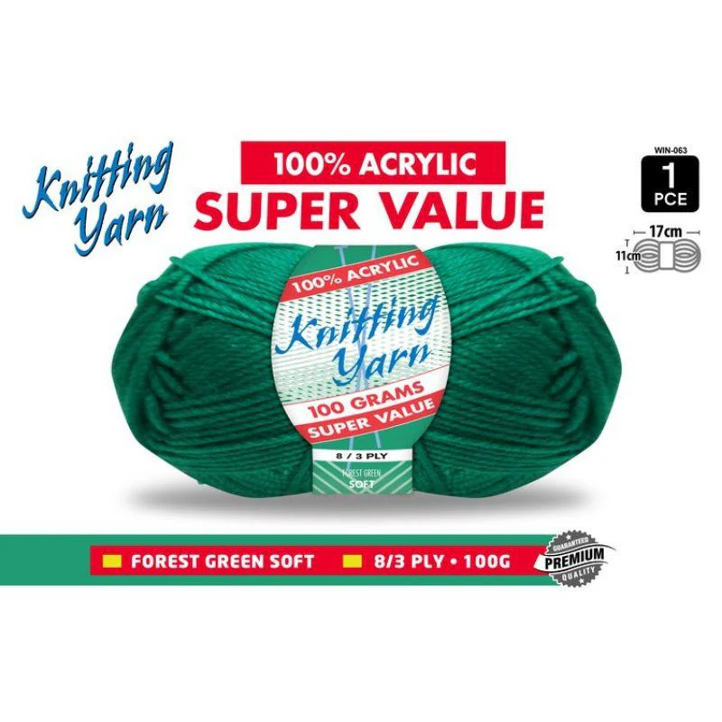 Forest Green Knitting Yarn 8 Ply - 100g