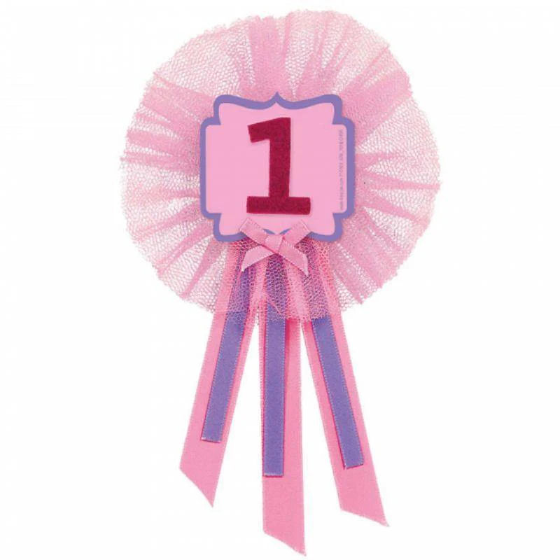 1st Birthday Pink Girl Award Ribbon