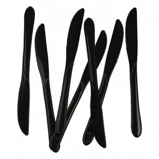20 Pack Black Reusable Knives - 19cm - Image 2