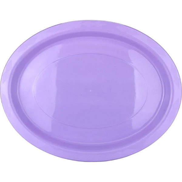 20 Pack Lavender Reusable Oval Plates - 31.5cm x 24.5cm