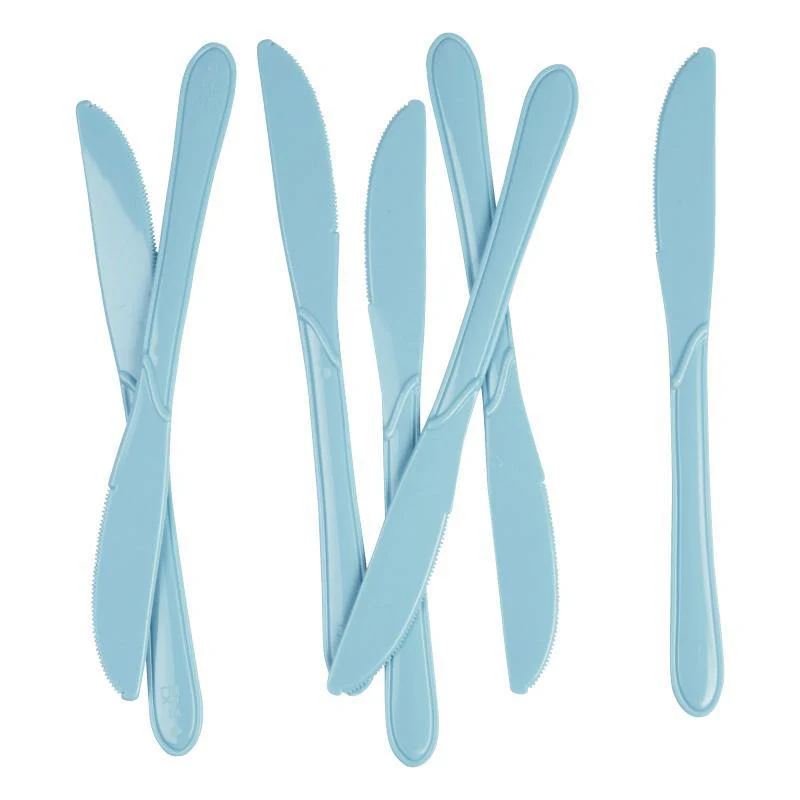 20 Pack Light Blue Reusable Knives - 19cm - Image 2
